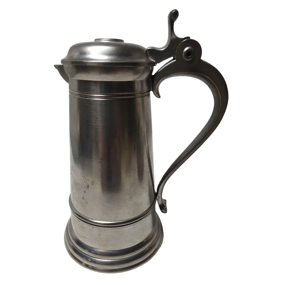 Vintage Royal Holland Pewter Pitcher Daalderop Creamer Hinged‎ Lid Spouted